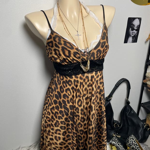 오네갸루 호피 레이스 원피스