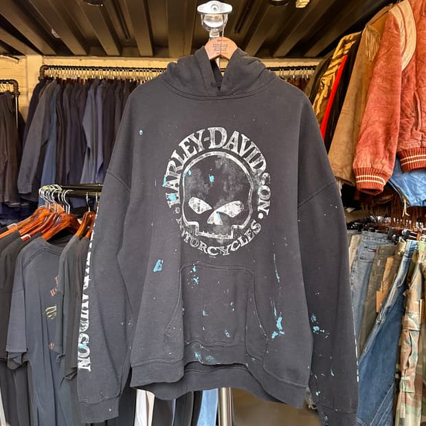 할리데이비슨 프린팅 페인팅 스웻 후드