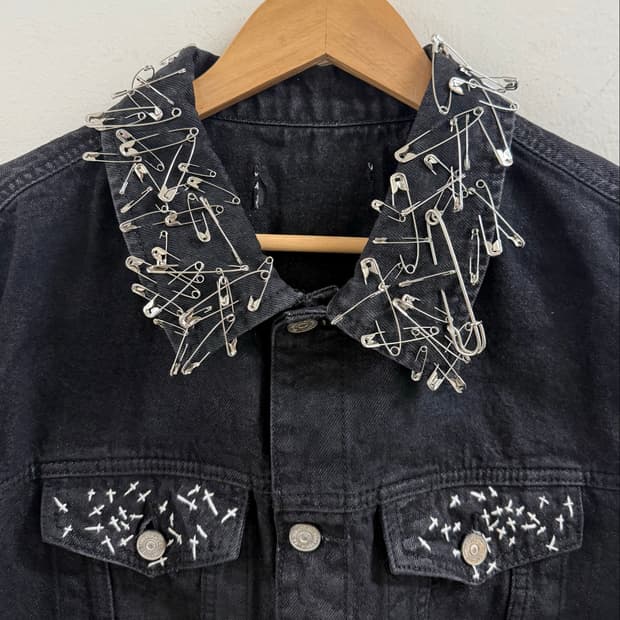 Sashiko cross Distressed oil wax jacket