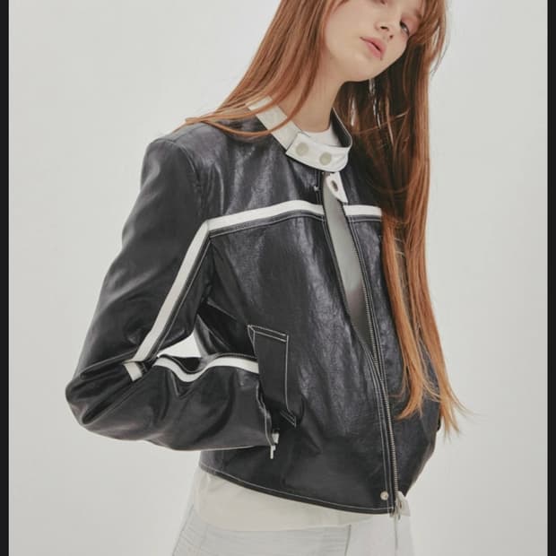 아비에무아 페이크레더 레이서 자켓