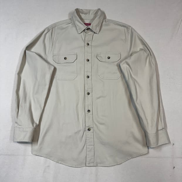 M) Wrangler 랭글러 투포켓 워크웨어 코튼 셔츠 크림 베이지