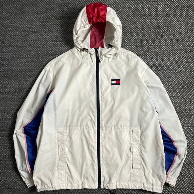 00s 타미힐피거 스펠아웃 빅로고 바람막이o 5013