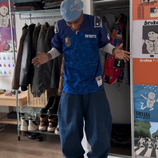 베이프 저지 미첼 앤 네스 NFL 저지 블루 M