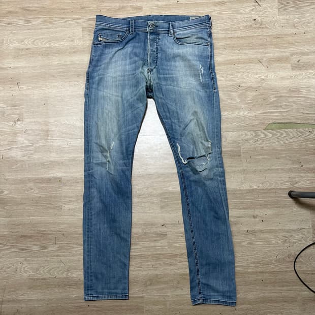 디젤 워싱 데미지 디스트로이드 데님팬츠 청바지 [중청] 34