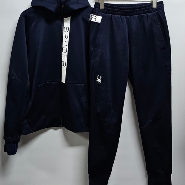 스파이더 네이비 기모 트레이닝복 세트