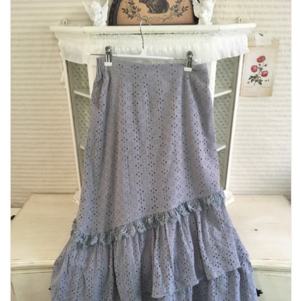 jpn vintage sora crochet lace cancan ski