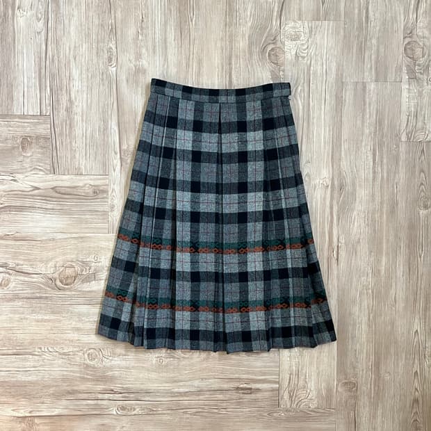vtg japan 멀티체크 울 스커트