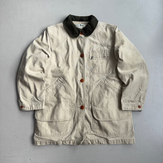 엘엘빈 90s USA 코듀로이 카라 캔버스 워크 헌팅자켓