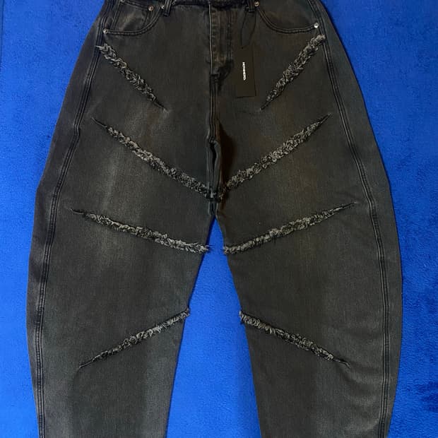 낫포너드 NOT4NERD 컷오프 커브드 데님 팬츠 M