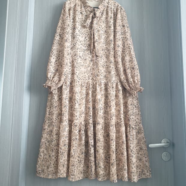 🍁더엣지(THE ATG) FW플로럴 쉬폰 롱원피스