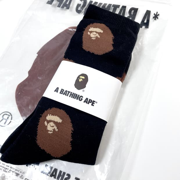 미사용 / 베이프 BAPE 헤드 패턴 양말 삭스