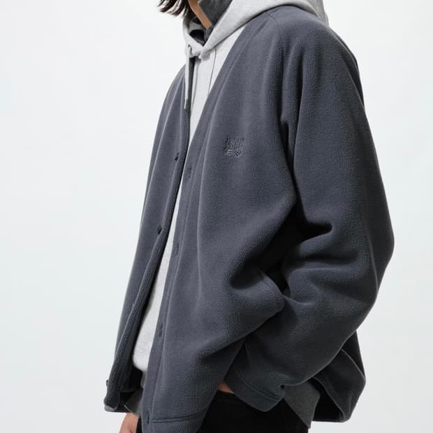 (새상품 국내매장판) 유니클로 니들스 후리스 가디건 다크그레이