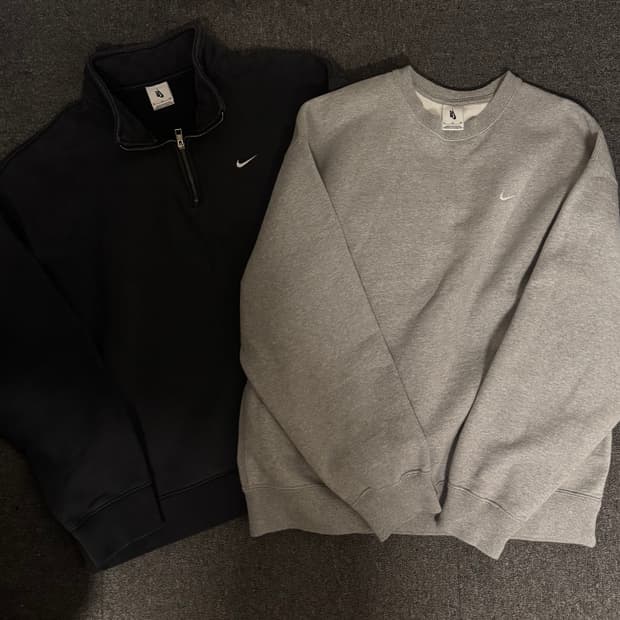 나이키nrg 솔로스우시 하프집업/맨투맨 XL(블랙/그레이)