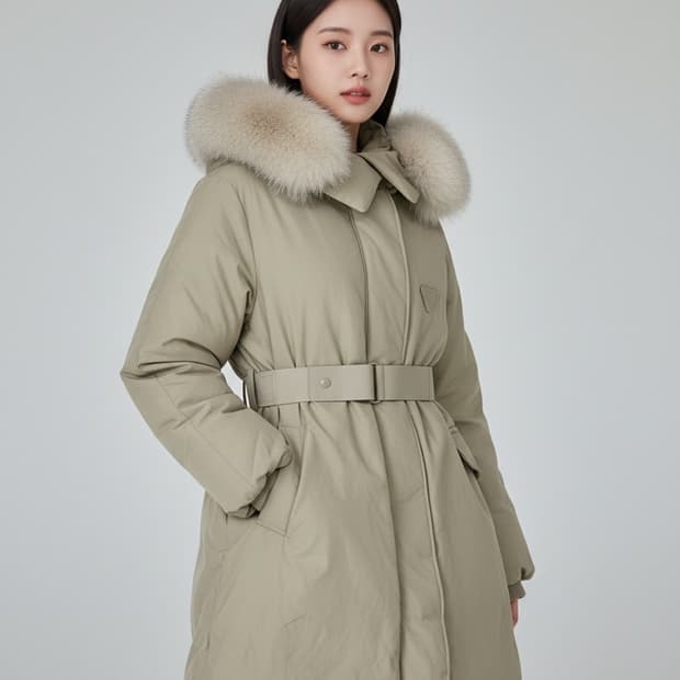LíNN 에디션 폭스 퍼 롱 패딩 55