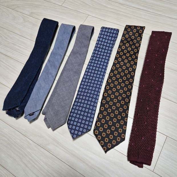 넥타이 6종 일괄판매 폴로 랄프로렌 메멘토모리 아폴리스