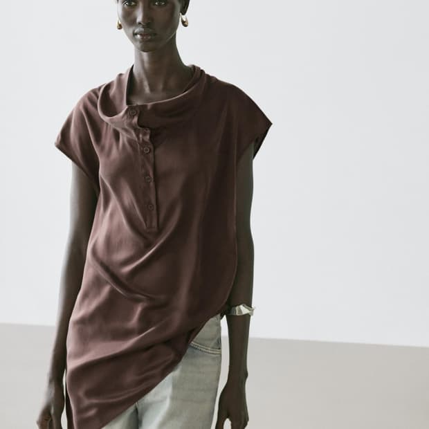 massimo dutti 언발란스 그레이프탑