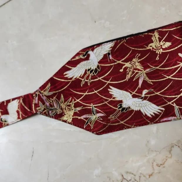 빈티지 동양풍 패션 허리띠 (금실 학 무늬)
