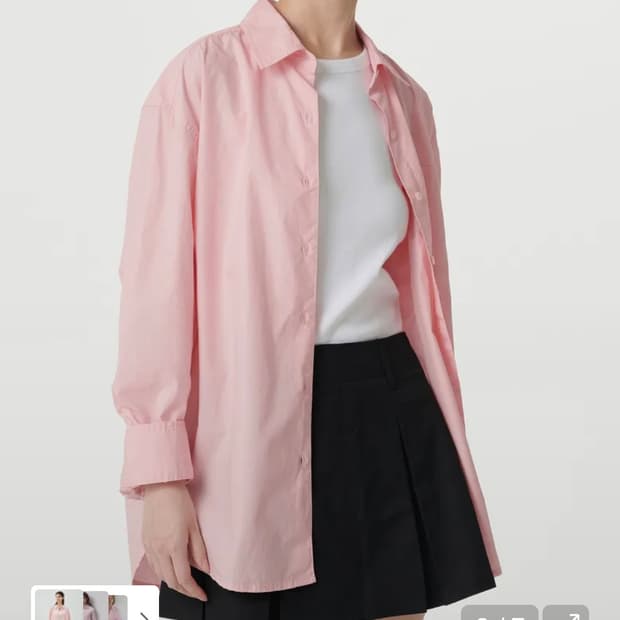 무신사스탠다드우먼 오버사이즈 워시드 포플린 셔츠