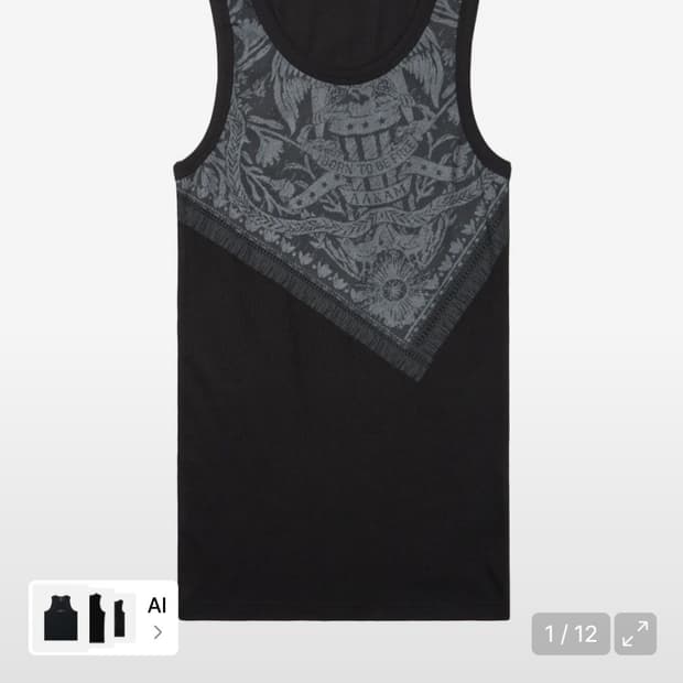 Scarf Printed Sleeveless (Black)