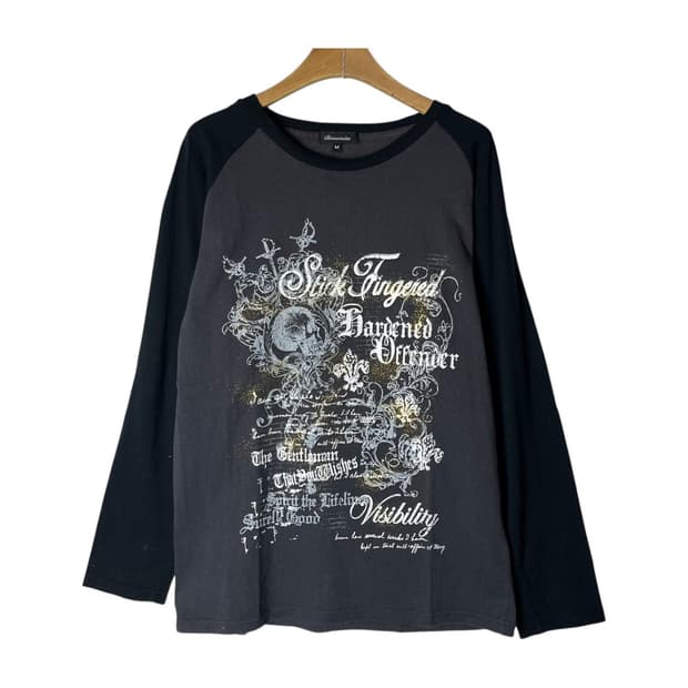 [Beaumere] 펑크 스컬 래글런 롱슬리브