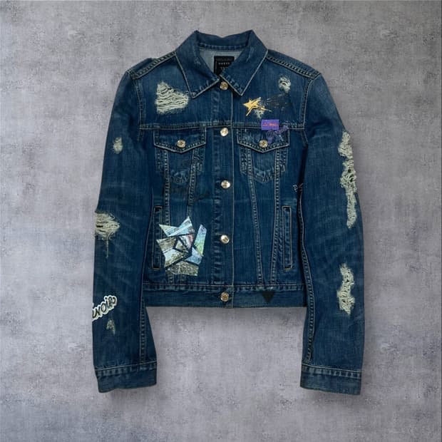 게스 디테일 데님 자켓