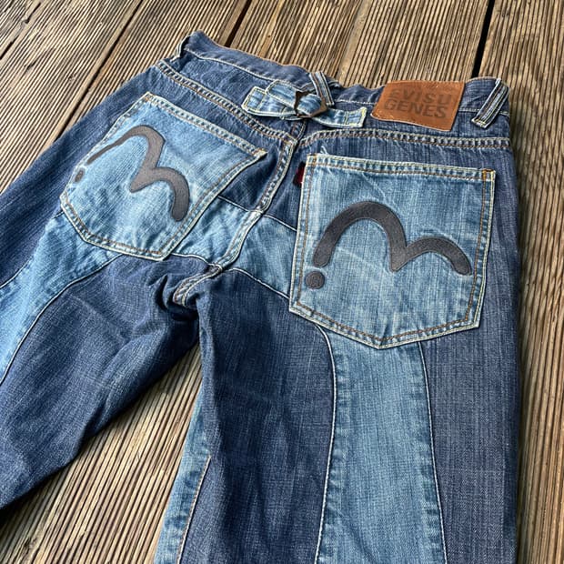 에비수 빅로고 데님팬츠