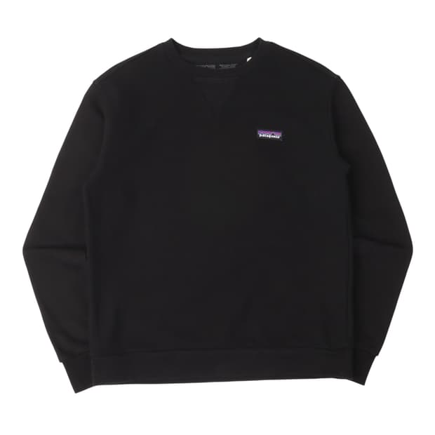 파타고니아 블랙 웨이브 로고 크루넥 스웻셔츠