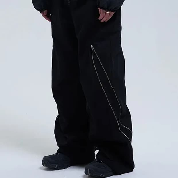 [L] 더콜디스트모먼트 지퍼팬츠 (black)