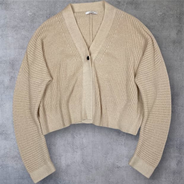 르17셉템버 연베이지 린넨 오버핏 크롭 가디건 FREE