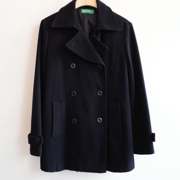 BENETTON 베네통 울 더블코트 