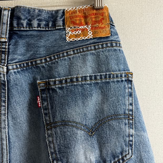 LEVIS 리바이스 워싱 데님 진 34 550