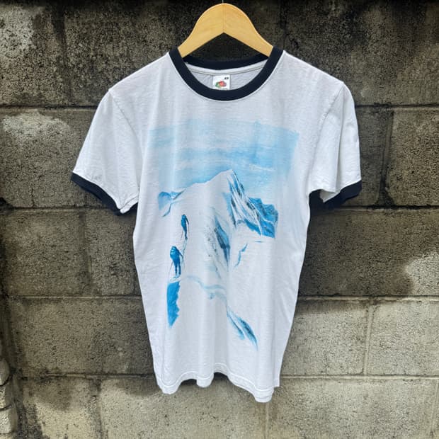 빈티지 FRUIT OF THE LOOM 반팔 프린팅 링거 티셔츠 M