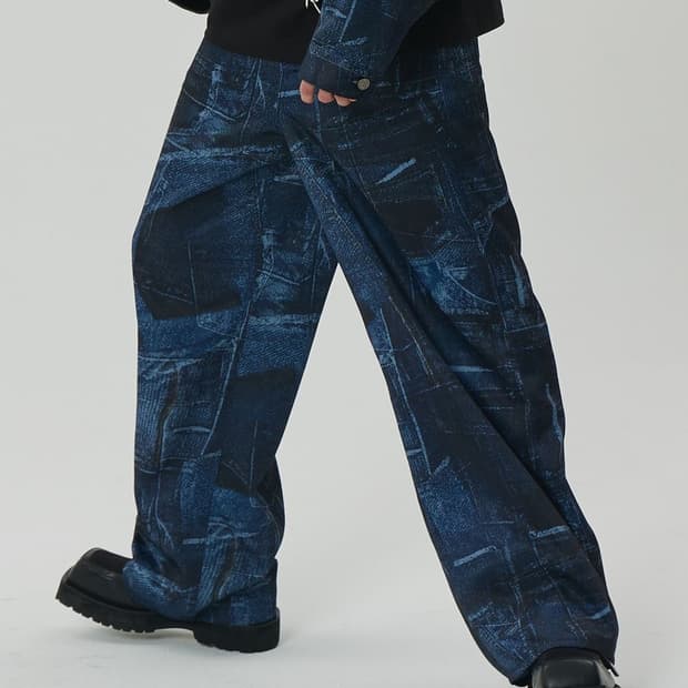 메종미네드 BLUE WAVE PRINTING PANTS 팬츠 바지 48