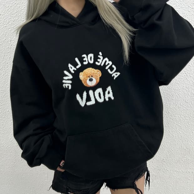 아크메드라비 프린팅로고 블랙 후드 2