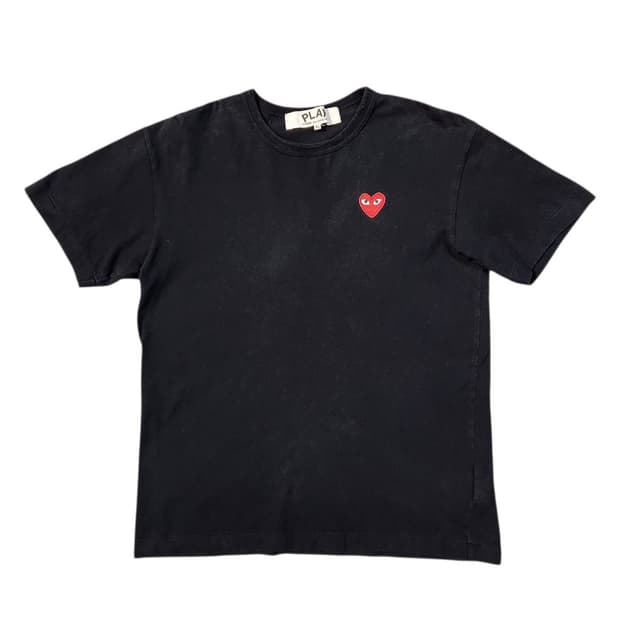 꼼데가르송 로고 블랙 반팔티 XL