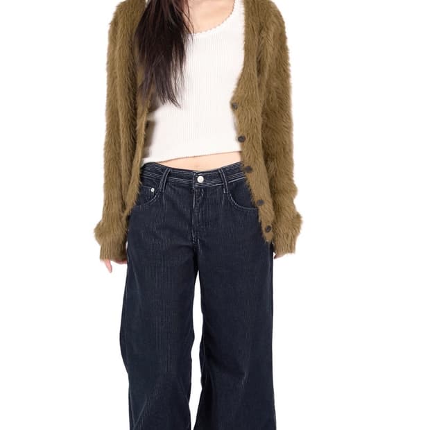 릿킴 브라운 퍼 가디건