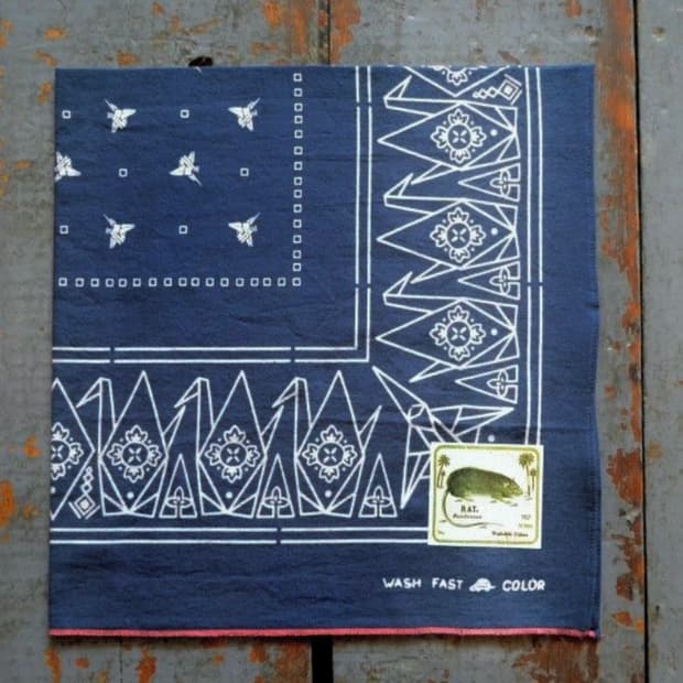 캐피탈 반다나 kapital Origami bandana navy 