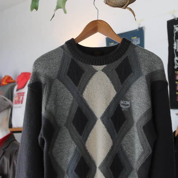 (착용컷) 90's MCM 패턴 니트 (남성용 98~100)