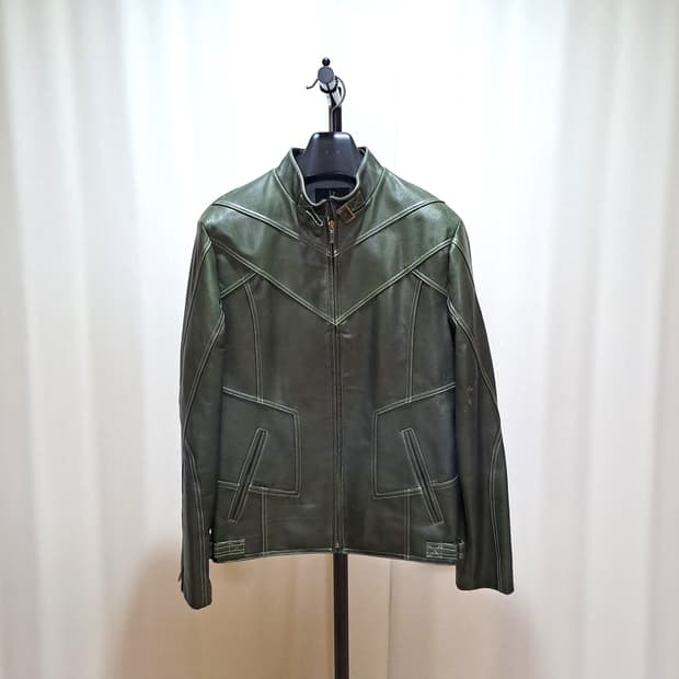 산양가죽 카키 절개스티치 싱글자켓 100 B45