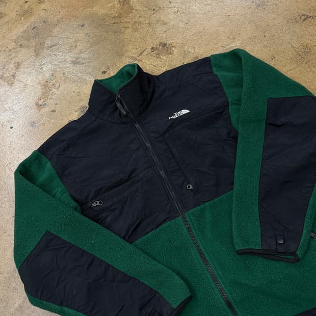[정품/M] 노스페이스 그린 블랙 플리스 자켓 b19