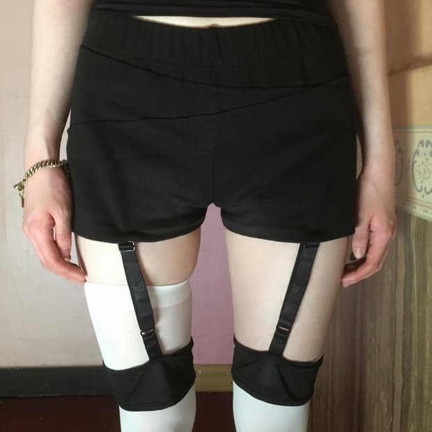 Bandage Garter Shorts Black