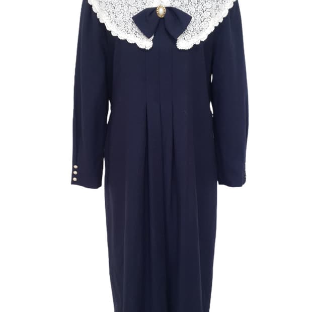 빈티지 모던 클래식 네이비 원피스