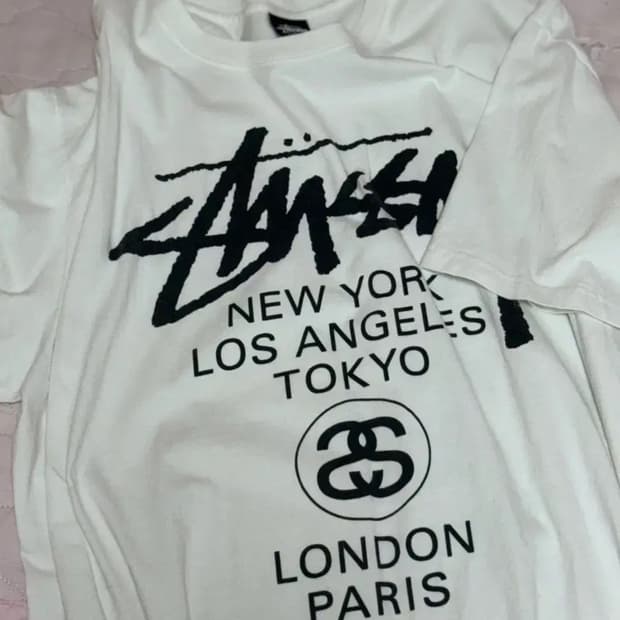 스투시 월드투어 반팔 화이트 L