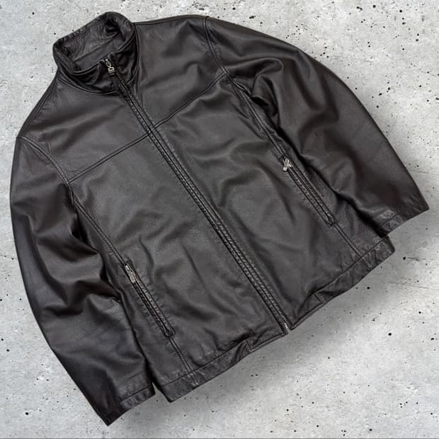 [100] 03FW 빈폴 양가죽 남성 브라운 봄버 레더 자켓 C850