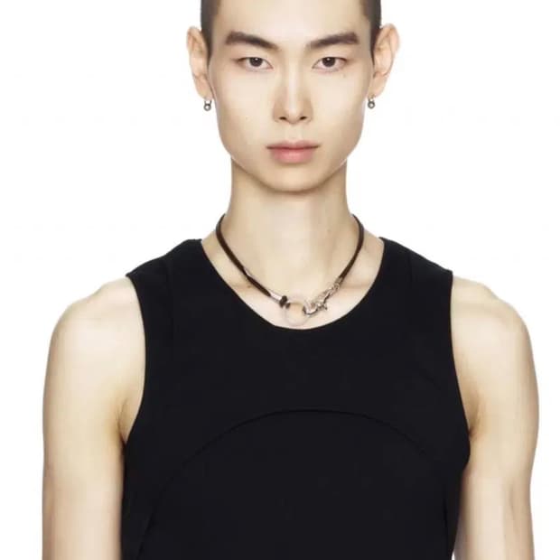 세이지가세이지 3way레더목걸이 브라운 라이즈스트랩링파이프초커가죽갈색아워