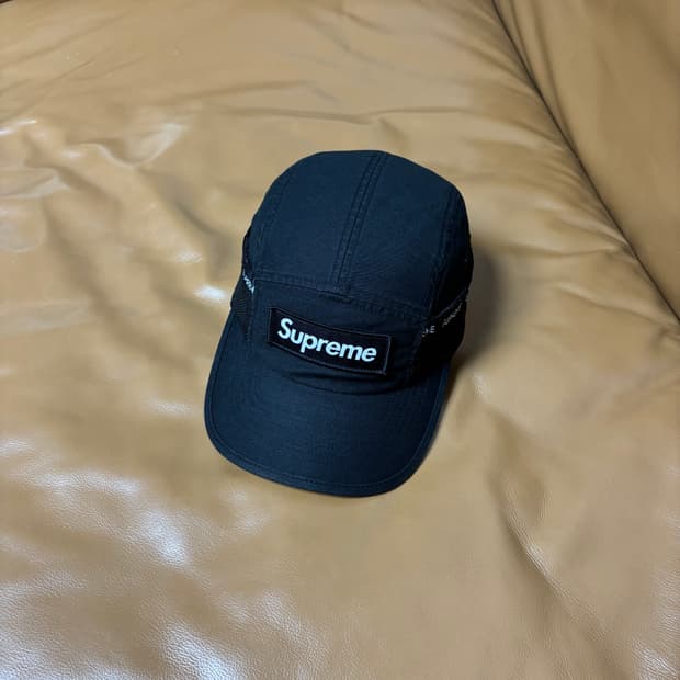 Supreme 슈프림 23fw 메쉬 포켓 블랙 캠프캡 모자 (Black