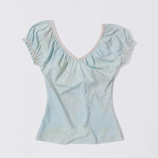 Tourist Scoop Back Tee Baby Blue
