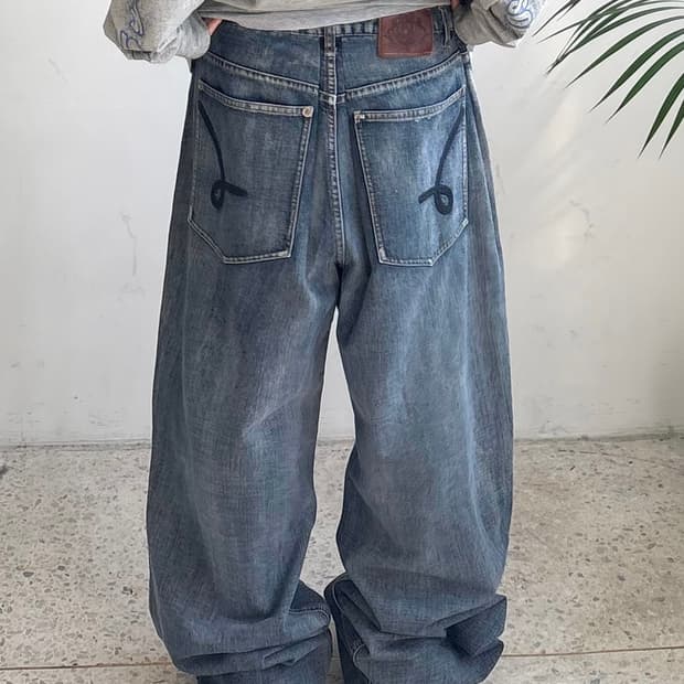 90s’빈티지 자수 힙합팬츠