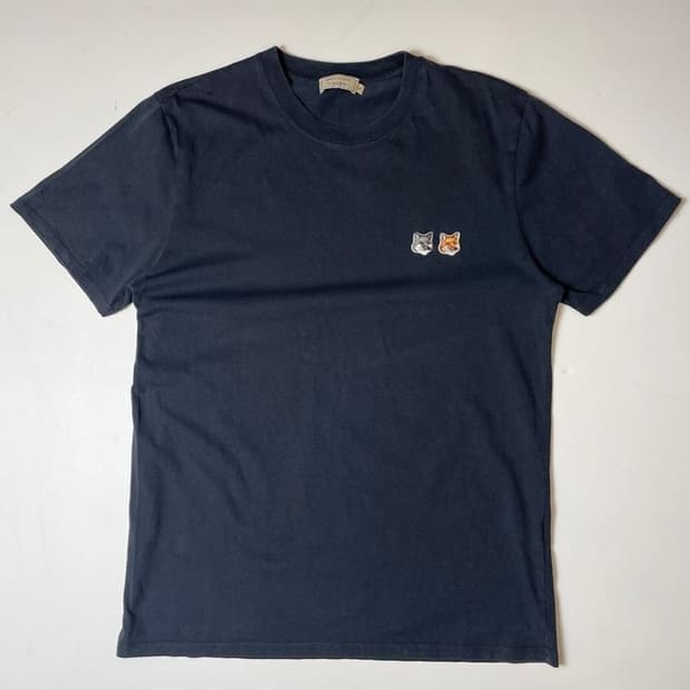 메종키츠네 21SS 더블 폭스 헤드 패치 반팔 티셔츠 PN9646