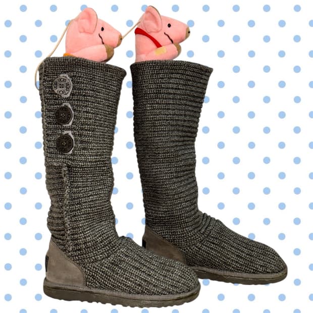 UGG사의 클래식 카디 니트 부츠 GRY (250)